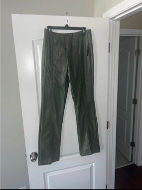 No boundaries leather pants! NWT! Olive Green Faux Leather Straight-Leg Pants